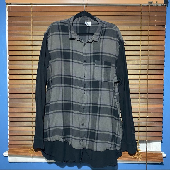 MENS XL LONG FIT PLAID SHIRT - Picture 2 of 2